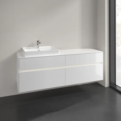 VILLEROY BOCH Toaletní skříňka Collaro, s osvětlením, 4 výsuvy, 1600 x 548 x 500 mm, lesklá bílá / lesklá bílá #C022B0DH, obrázek 2