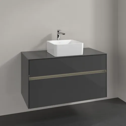 VILLEROY BOCH Toaletní skříňka Collaro, s osvětlením, 2 výsuvy, 1000 x 548 x 500 mm, lesklá šedá / lesklá šedá #C038B0FP, obrázek 3