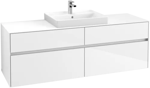 VILLEROY BOCH Toaletní skříňka Collaro, s osvětlením, 4 výsuvy, 1600 x 548 x 500 mm, lesklá bílá / lesklá bílá #C025B0DH