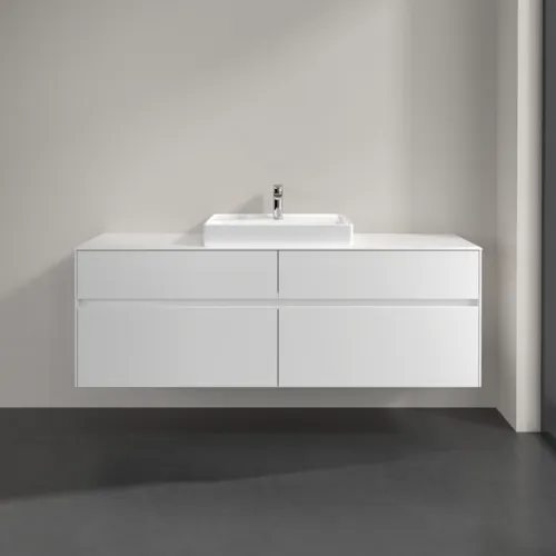 VILLEROY BOCH Toaletní skříňka Collaro, s osvětlením, 4 výsuvy, 1600 x 548 x 500 mm, lesklá bílá / lesklá bílá #C025B0DH, obrázek 3
