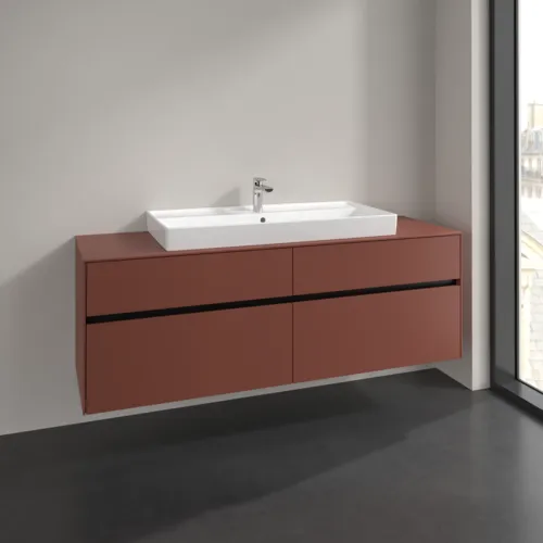 VILLEROY BOCH Toaletní skříňka Collaro, 4 výsuvy, 1600 x 548 x 500 mm, Vínově červená / Vínově červená #C03100AH, obrázek 2