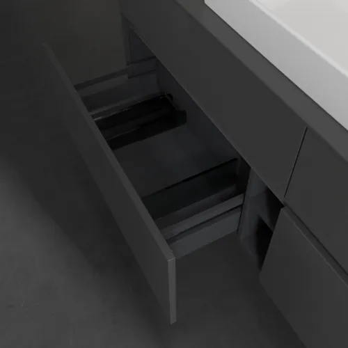 VILLEROY BOCH Toaletní skříňka Collaro, 4 výsuvy, 1600 x 548 x 500 mm, lesklá šedá / lesklá šedá #C02800FP, obrázek 6
