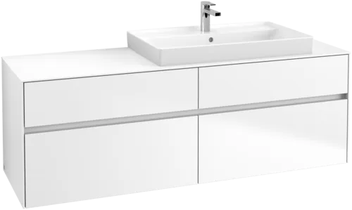 VILLEROY BOCH Toaletní skříňka Collaro, s osvětlením, 4 výsuvy, 1600 x 548 x 500 mm, bílá matná / bílá matná #C027B0MS