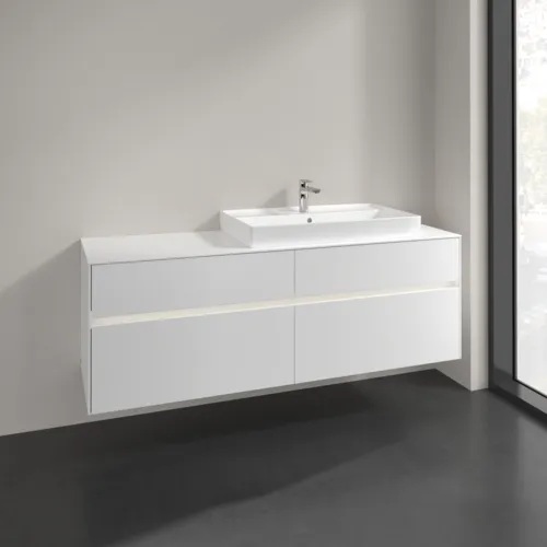 VILLEROY BOCH Toaletní skříňka Collaro, s osvětlením, 4 výsuvy, 1600 x 548 x 500 mm, bílá matná / bílá matná #C027B0MS, obrázek 2