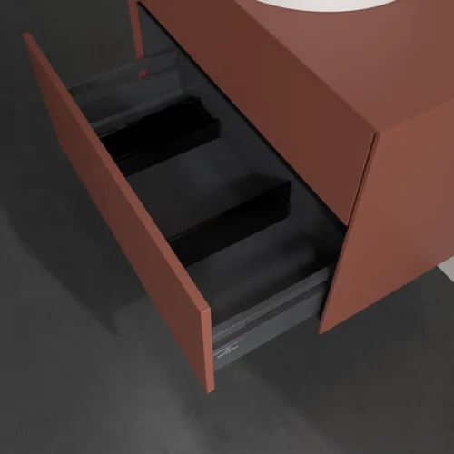 VILLEROY BOCH Toaletní skříňka Collaro, s osvětlením, 2 výsuvy, 800 x 548 x 500 mm, Vínově červená / Vínově červená #C037B0AH, obrázek 7