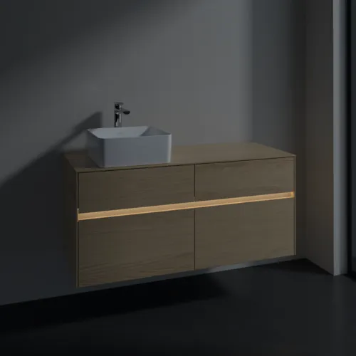 VILLEROY BOCH Toaletní skříňka Collaro, s osvětlením, 4 výsuvy, 1200 x 548 x 500 mm, severský dub / severský dub #C042B0VJ, obrázek 5