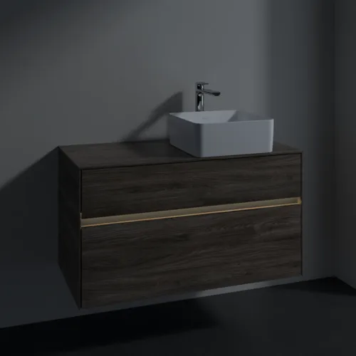 VILLEROY BOCH Umyvadlová skříňka Collaro, s osvětlením, 2 výsuvy, 1000 x 548 x 500 mm, dub kamenný #C040B0RK, obrázek 5