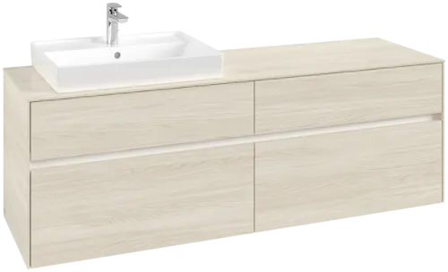 VILLEROY BOCH Toaletní skříňka Collaro, s osvětlením, 4 výsuvy, 1600 x 548 x 500 mm, bílý dub / bílý dub #C022B0AA