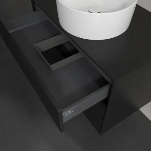 VILLEROY BOCH Toaletní skříňka Collaro, 2 výsuvy, 800 x 548 x 500 mm, Volcano Black / Volcano Black #C03700VL, obrázek 7