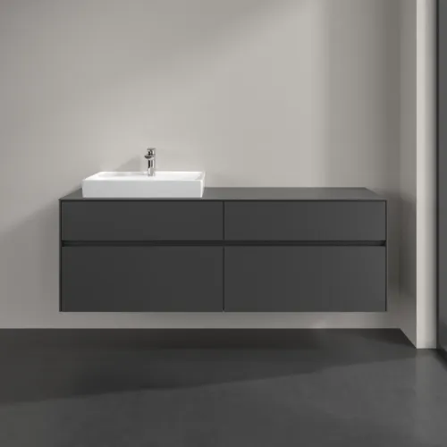 VILLEROY BOCH Toaletní skříňka Collaro, 4 výsuvy, 1600 x 548 x 500 mm, grafitová / grafitová #C02200VR, obrázek 3