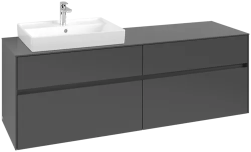 VILLEROY BOCH Toaletní skříňka Collaro, 4 výsuvy, 1600 x 548 x 500 mm, grafitová / grafitová #C02200VR