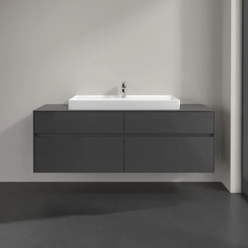 VILLEROY BOCH Toaletní skříňka Collaro, s osvětlením, 4 výsuvy, 1600 x 548 x 500 mm, lesklá šedá / lesklá šedá #C031B0FP, obrázek 3
