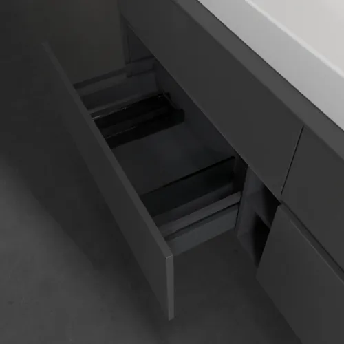 VILLEROY BOCH Toaletní skříňka Collaro, s osvětlením, 4 výsuvy, 1600 x 548 x 500 mm, lesklá šedá / lesklá šedá #C031B0FP, obrázek 7