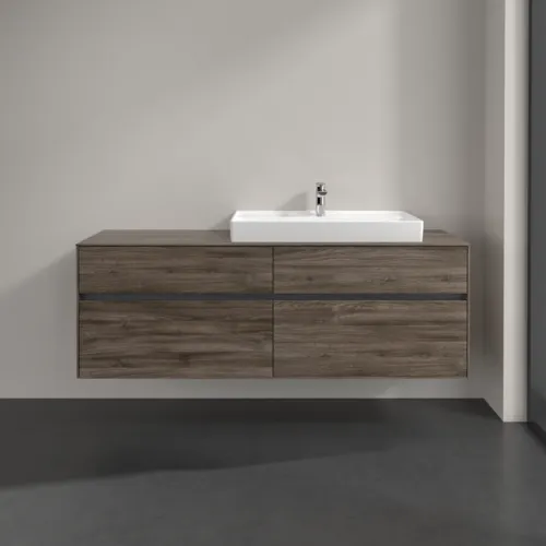 VILLEROY BOCH Umyvadlová skříňka Collaro, s osvětlením, 4 výsuvy, 1600 x 548 x 500 mm, dub kamenný #C027B0RK, obrázek 3
