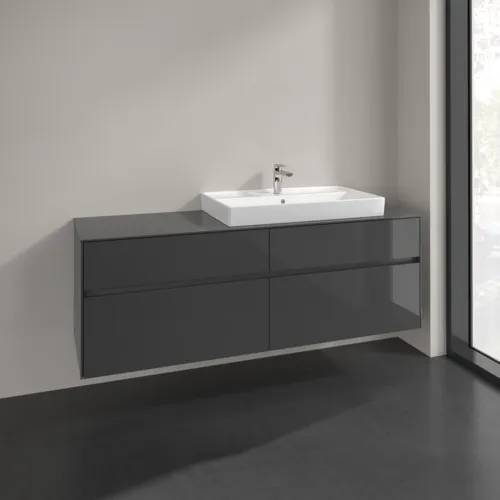 VILLEROY BOCH Toaletní skříňka Collaro, 4 výsuvy, 1600 x 548 x 500 mm, lesklá šedá / lesklá šedá #C02700FP, obrázek 2