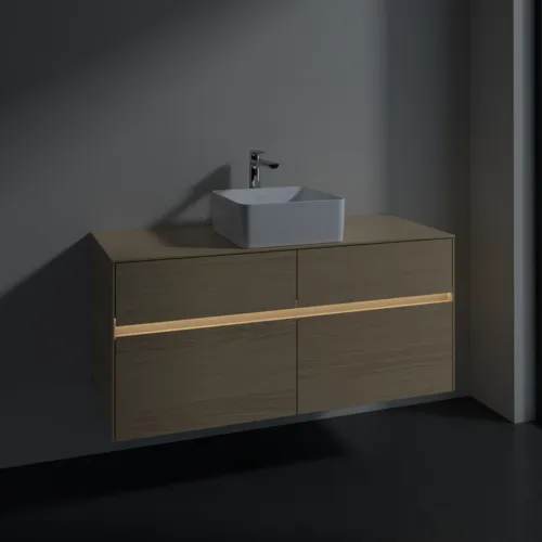 VILLEROY BOCH Toaletní skříňka Collaro, s osvětlením, 4 výsuvy, 1200 x 548 x 500 mm, severský dub / severský dub #C041B0VJ, obrázek 5