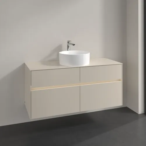 VILLEROY BOCH Toaletní skříňka Collaro, s osvětlením, 4 výsuvy, 1200 x 548 x 500 mm, Cashmere Grey / Cashmere Grey #C041B0VN, obrázek 2
