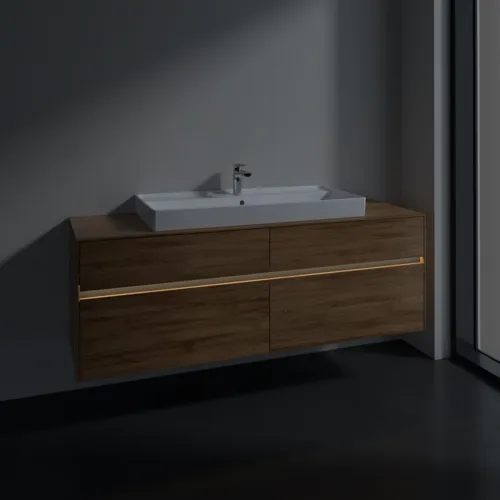VILLEROY BOCH Toaletní skříňka Collaro, s osvětlením, 4 výsuvy, 1600 x 548 x 500 mm, dub Kansas #C031B0RH, obrázek 5