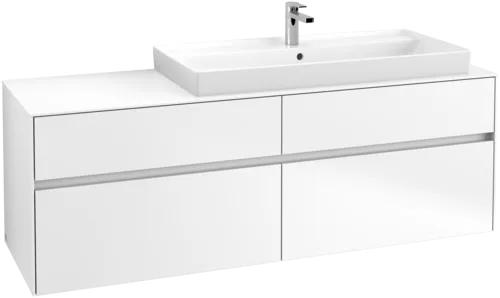VILLEROY BOCH Toaletní skříňka Collaro, s osvětlením, 4 výsuvy, 1600 x 548 x 500 mm, bílá matná / bílá matná #C030B0MS