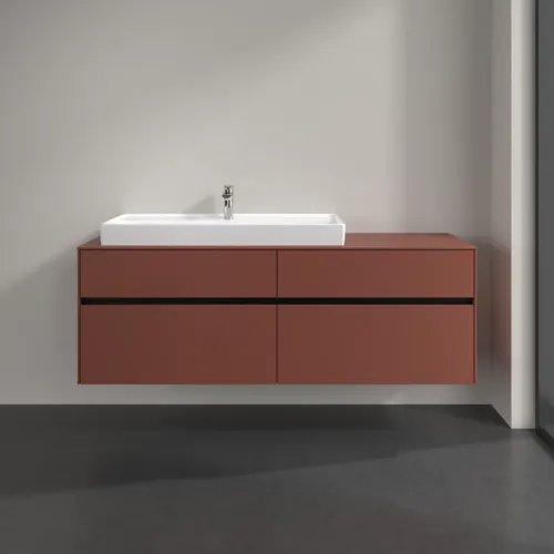 VILLEROY BOCH Toaletní skříňka Collaro, 4 výsuvy, 1600 x 548 x 500 mm, Vínově červená / Vínově červená #C02900AH, obrázek 3