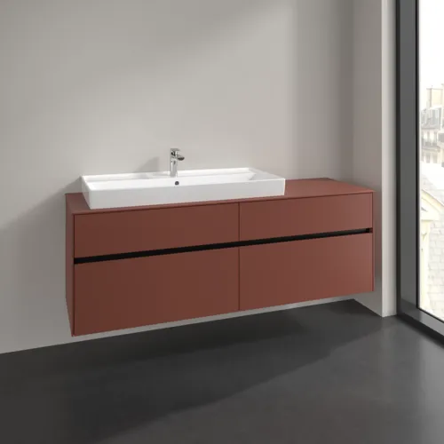 VILLEROY BOCH Toaletní skříňka Collaro, 4 výsuvy, 1600 x 548 x 500 mm, Vínově červená / Vínově červená #C02900AH, obrázek 2