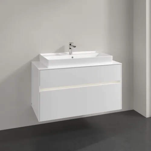 VILLEROY BOCH Collaro toaletní skříňka, s osvětlením, 2 výsuvy, 1000 x 548 x 500 mm, lesklá bílá / lesklá bílá #C020B0DH, obrázek 2