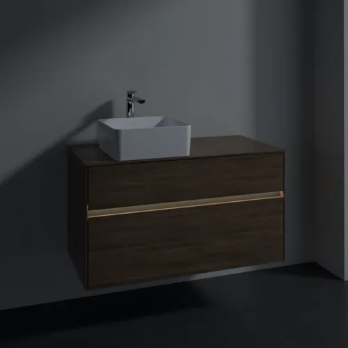 VILLEROY BOCH Toaletní skříňka Collaro, s osvětlením, 2 výsuvy, 1000 x 548 x 500 mm, Arizona Oak / Arizona Oak #C039B0VH, obrázek 5