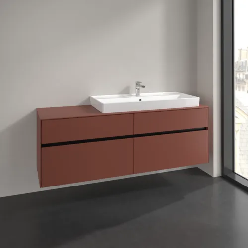 VILLEROY BOCH Toaletní skříňka Collaro, 4 výsuvy, 1600 x 548 x 500 mm, Vínově červená / Vínově červená #C03000AH, obrázek 2
