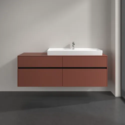 VILLEROY BOCH Toaletní skříňka Collaro, 4 výsuvy, 1600 x 548 x 500 mm, Vínově červená / Vínově červená #C03000AH, obrázek 3