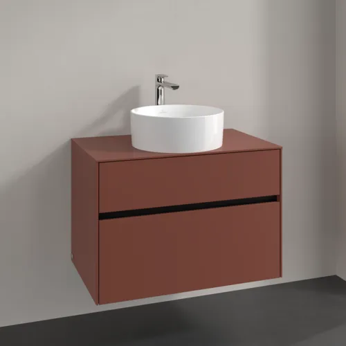 VILLEROY BOCH Toaletní skříňka Collaro, 2 výsuvy, 800 x 548 x 500 mm, vínově červená / vínově červená #C03700AH, obrázek 2