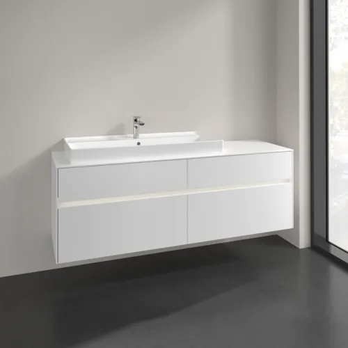 VILLEROY BOCH Toaletní skříňka Collaro, s osvětlením, 4 výsuvy, 1600 x 548 x 500 mm, bílá matná / bílá matná #C029B0MS, obrázek 2