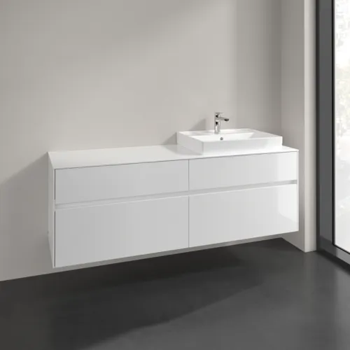 VILLEROY BOCH Toaletní skříňka Collaro, 4 výsuvy, 1600 x 548 x 500 mm, lesklá bílá / lesklá bílá #C02300DH, obrázek 2