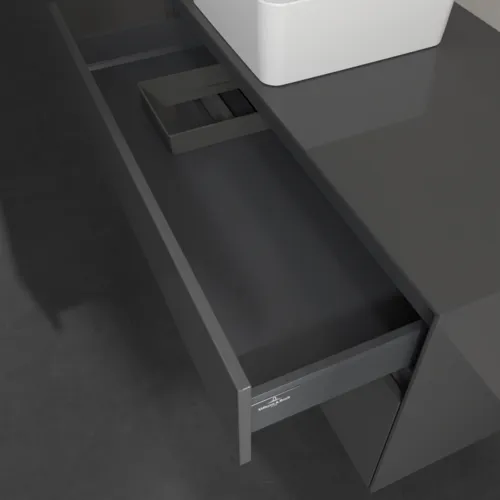 VILLEROY BOCH Toaletní skříňka Collaro, 2 výsuvy, 1000 x 548 x 500 mm, lesklá šedá / lesklá šedá #C03900FP, obrázek 7