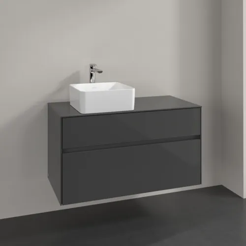 VILLEROY BOCH Toaletní skříňka Collaro, 2 výsuvy, 1000 x 548 x 500 mm, lesklá šedá / lesklá šedá #C03900FP, obrázek 2