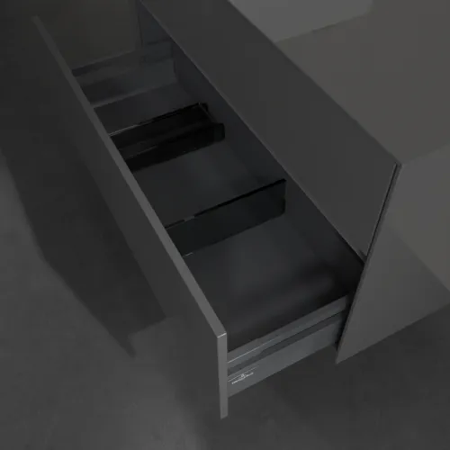 VILLEROY BOCH Toaletní skříňka Collaro, 2 výsuvy, 1000 x 548 x 500 mm, lesklá šedá / lesklá šedá #C03900FP, obrázek 6