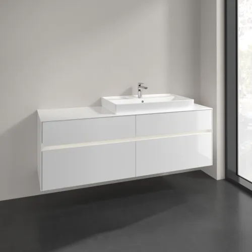 VILLEROY BOCH Toaletní skříňka Collaro, s osvětlením, 4 výsuvy, 1600 x 548 x 500 mm, lesklá bílá / lesklá bílá #C027B0DH, obrázek 2