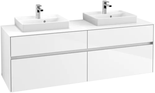 VILLEROY BOCH Toaletní skříňka Collaro, s osvětlením, 4 výsuvy, 1600 x 548 x 500 mm, lesklá bílá / lesklá bílá #C021B0DH