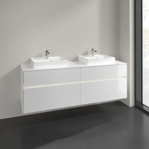VILLEROY BOCH Toaletní skříňka Collaro, s osvětlením, 4 výsuvy, 1600 x 548 x 500 mm, lesklá bílá / lesklá bílá #C021B0DH, obrázek 2