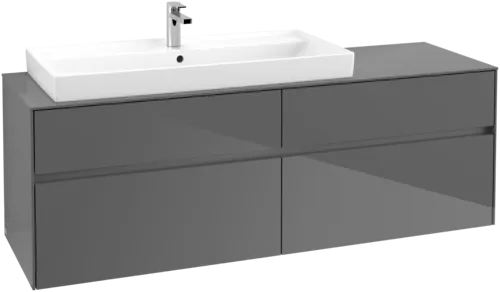 VILLEROY BOCH Toaletní skříňka Collaro, 4 výsuvy, 1600 x 548 x 500 mm, lesklá šedá / lesklá šedá #C02900FP