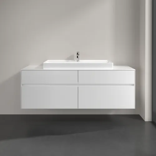 VILLEROY BOCH Toaletní skříňka Collaro, 4 výsuvy, 1600 x 548 x 500 mm, lesklá bílá / lesklá bílá #C03100DH, obrázek 3