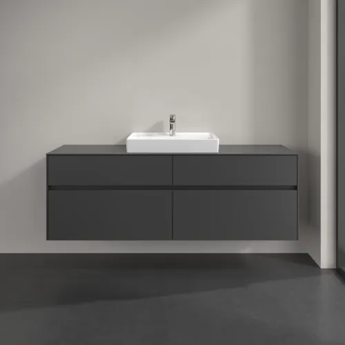VILLEROY BOCH Toaletní skříňka Collaro, 4 výsuvy, 1600 x 548 x 500 mm, grafitová / grafitová #C02500VR, obrázek 3