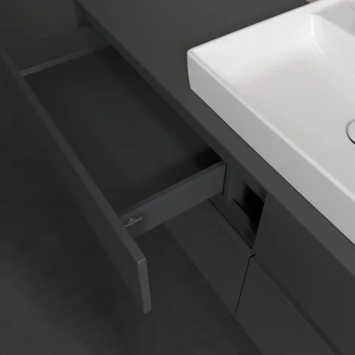 VILLEROY BOCH Toaletní skříňka Collaro, 4 výsuvy, 1600 x 548 x 500 mm, grafitová / grafitová #C02500VR, obrázek 7