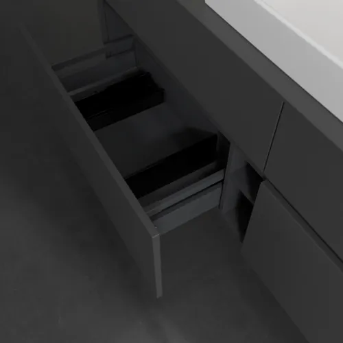 VILLEROY BOCH Toaletní skříňka Collaro, 4 výsuvy, 1600 x 548 x 500 mm, grafitová / grafitová #C02500VR, obrázek 6