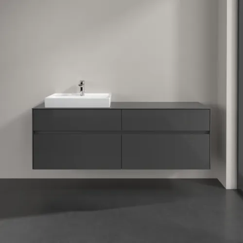 VILLEROY BOCH Toaletní skříňka Collaro, s osvětlením, 4 výsuvy, 1600 x 548 x 500 mm, lesklá šedá / lesklá šedá #C022B0FP, obrázek 3