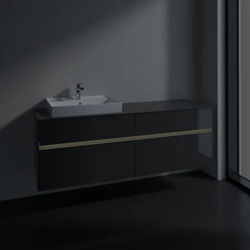 VILLEROY BOCH Toaletní skříňka Collaro, s osvětlením, 4 výsuvy, 1600 x 548 x 500 mm, lesklá šedá / lesklá šedá #C022B0FP, obrázek 5