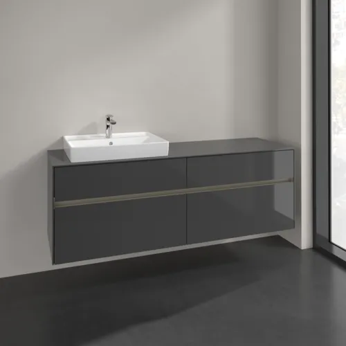 VILLEROY BOCH Toaletní skříňka Collaro, s osvětlením, 4 výsuvy, 1600 x 548 x 500 mm, lesklá šedá / lesklá šedá #C022B0FP, obrázek 2