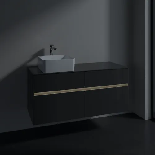 VILLEROY BOCH Collaro toaletní skříňka, s osvětlením, 4 výsuvy, 1200 x 548 x 500 mm, lesklá šedá / lesklá šedá #C042B0FP, obrázek 5