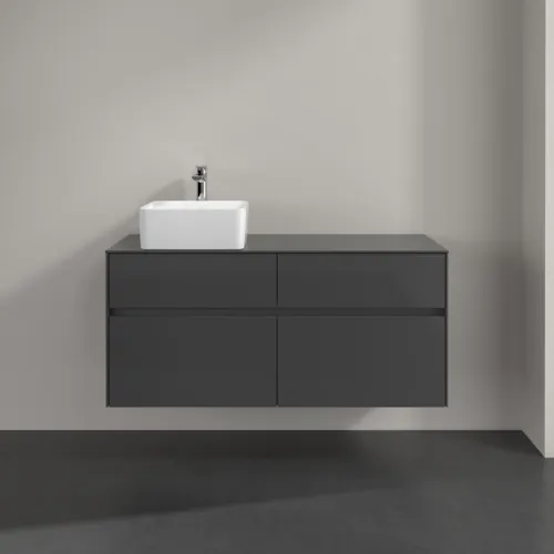 VILLEROY BOCH Collaro toaletní skříňka, s osvětlením, 4 výsuvy, 1200 x 548 x 500 mm, lesklá šedá / lesklá šedá #C042B0FP, obrázek 3