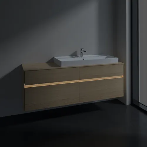 VILLEROY BOCH Toaletní skříňka Collaro, s osvětlením, 4 výsuvy, 1600 x 548 x 500 mm, severský dub / severský dub #C030B0VJ, obrázek 5