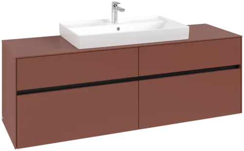VILLEROY BOCH Toaletní skříňka Collaro, s osvětlením, 4 výsuvy, 1600 x 548 x 500 mm, Vínově červená / Vínově červená #C028B0AH